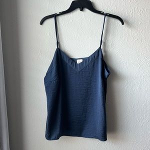 Blue silky tank